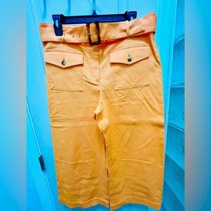 LOFT Orange(cantaloupe color) wide leg cropped Pants Size 12P NWT